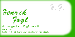 henrik fogl business card